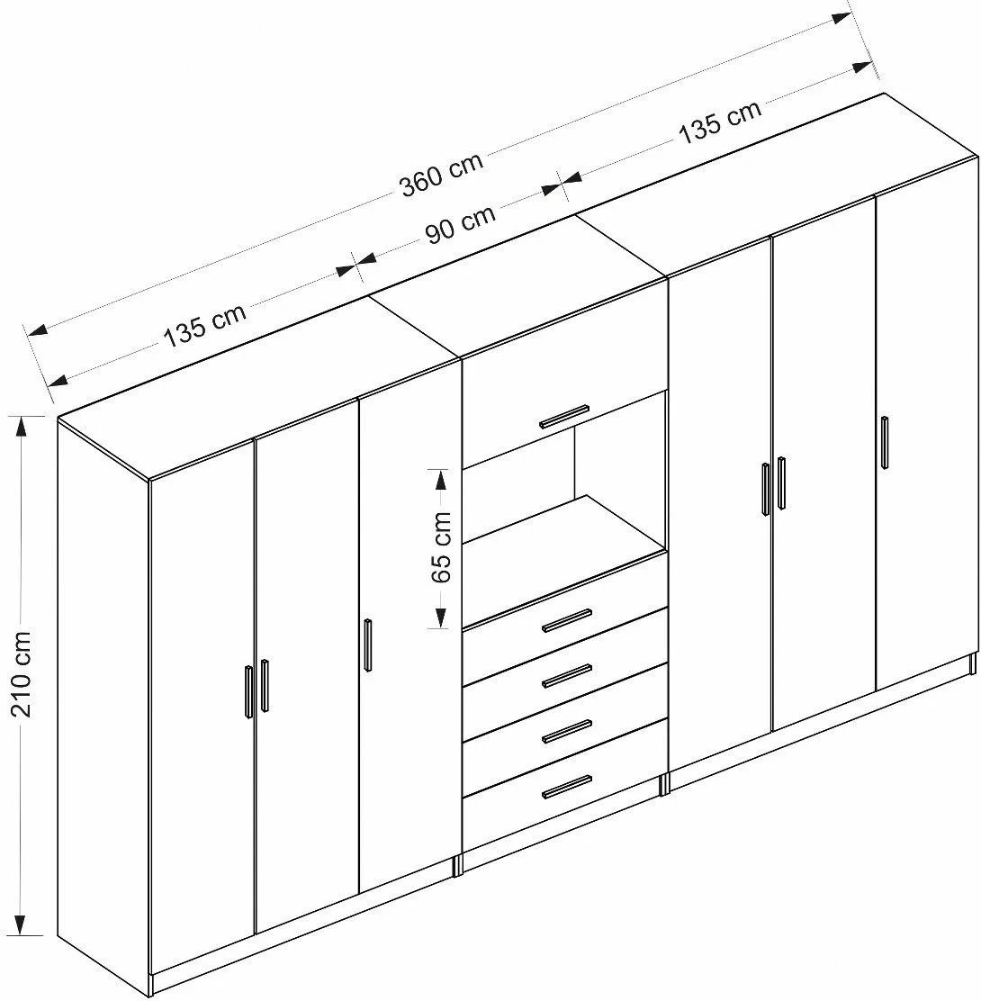 Dollap i madh për rroba, ngjyrë e bardhë, Skye Decor, Minar Kale - 7827