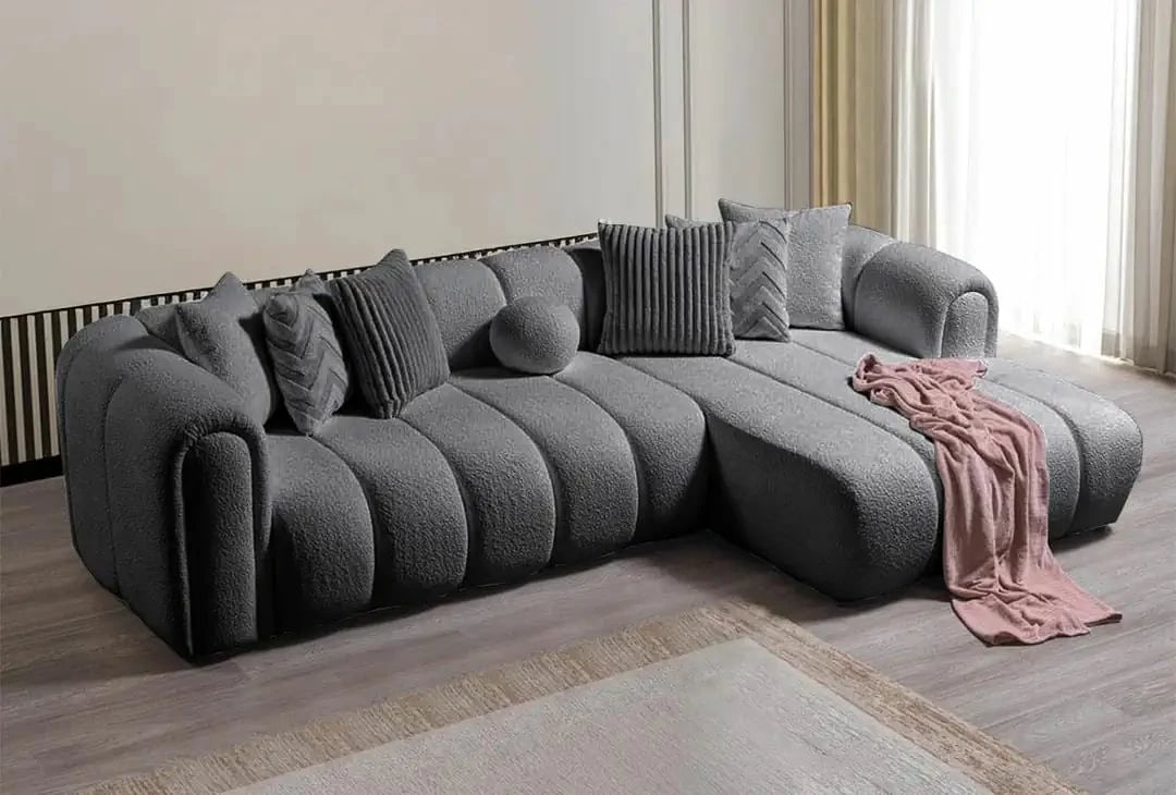 Këndare Atelier del Sofa, N-Line, e djathtë, ngjyrë gri e errët