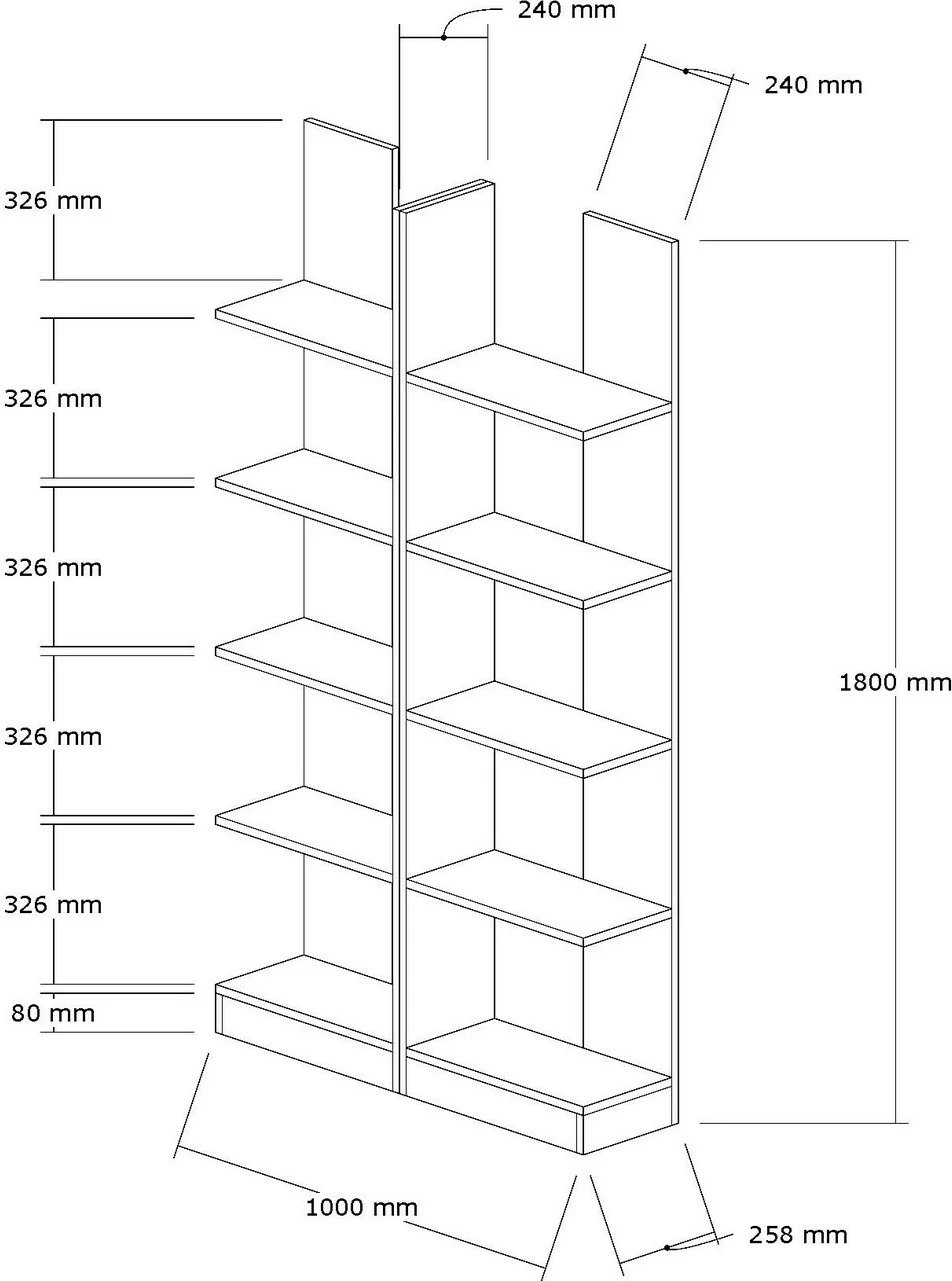 Raft librash Hanah Home, İkiz, i bardhë