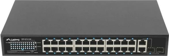 Switch Lanberg RSFE-24P-2C-360, 24x PoE+, 2x SFP, 1U, i zi Switch Lanberg RSFE-24P-2C-360, 24x PoE+, 2x SFP, 1U, i zi