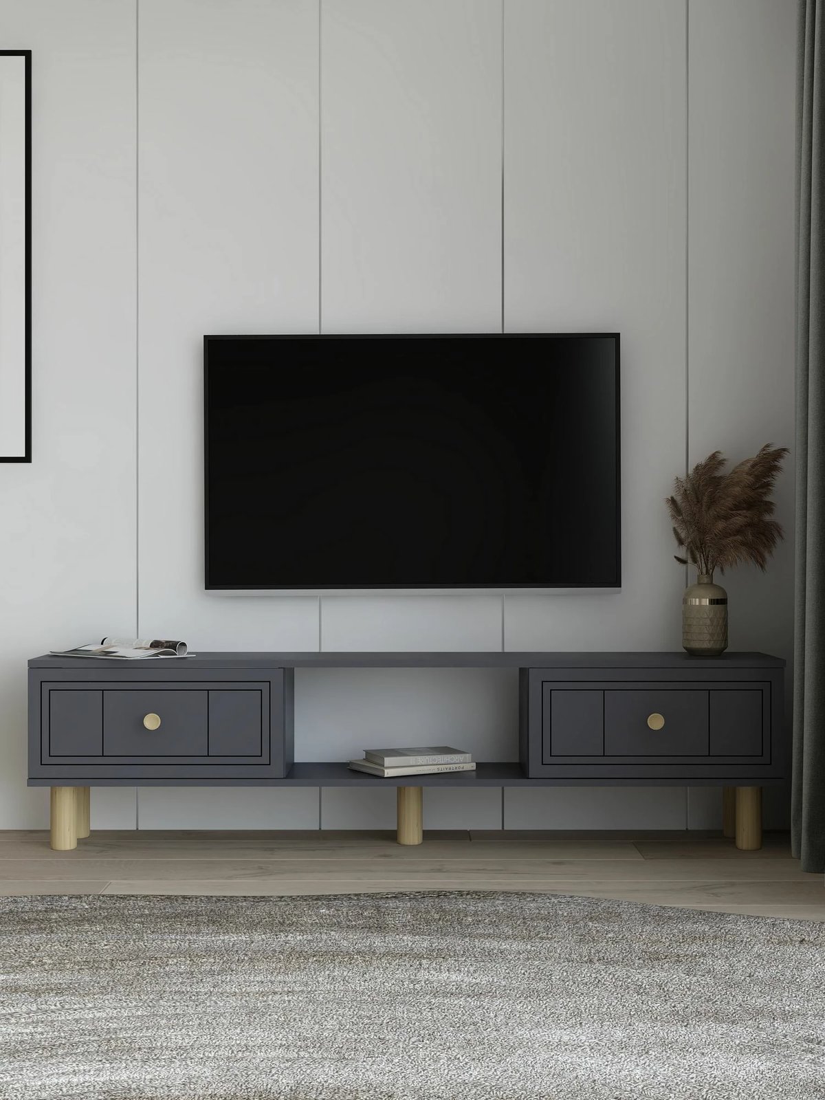 Komodë për TV Dario Bohem, ngjyrë antracit, Skye Decor