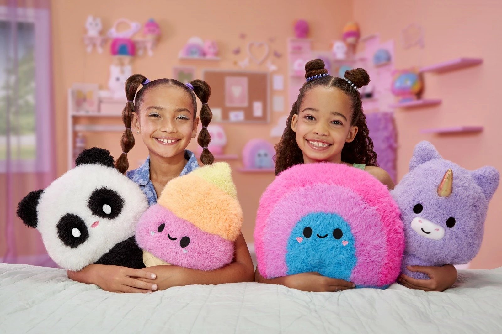 Lodër pelushi Fluffie Stuffiez nga MGA, model Akullore, shumëngjyrëshe, Large