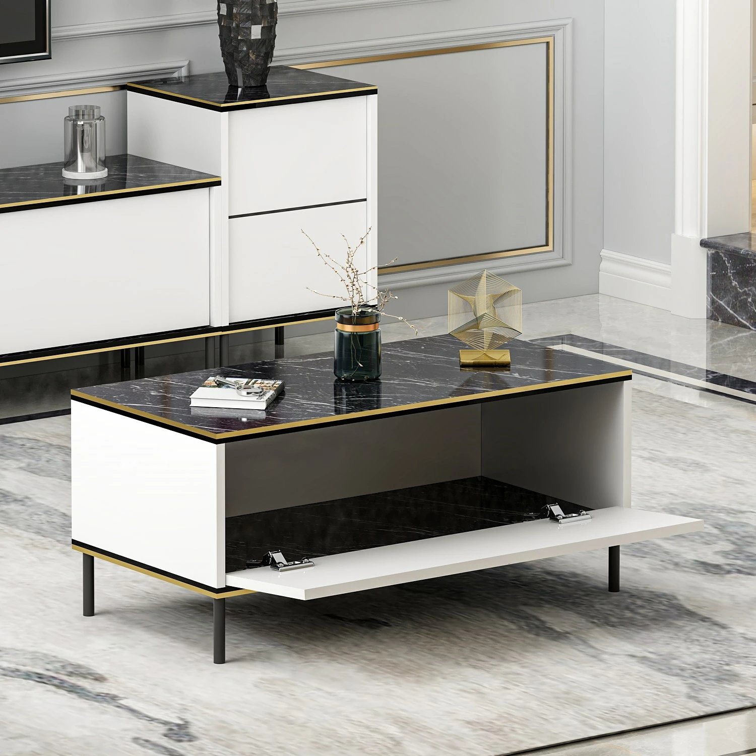 Tavolinë kafeje Hanah Home, Imaj, e bardhë