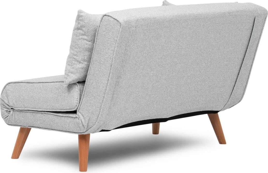 Divan-krevat dy ulëse, stof teddy, ngjyrë gri, Folde 2-Seater