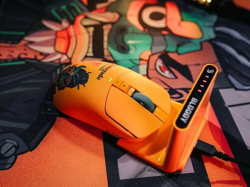 Maus A4Tech Bloody R72 ULTRA DUO Renegade Sunset, wireless, RGB, i verdhë