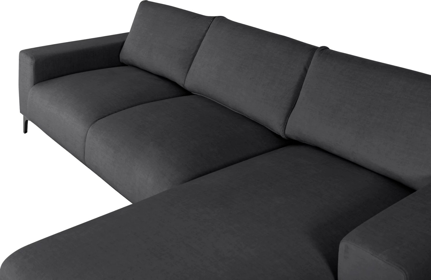 Kënd divani NOA FH3278.02R, pëlhurë antracit, 288x90-157x67-80H cm