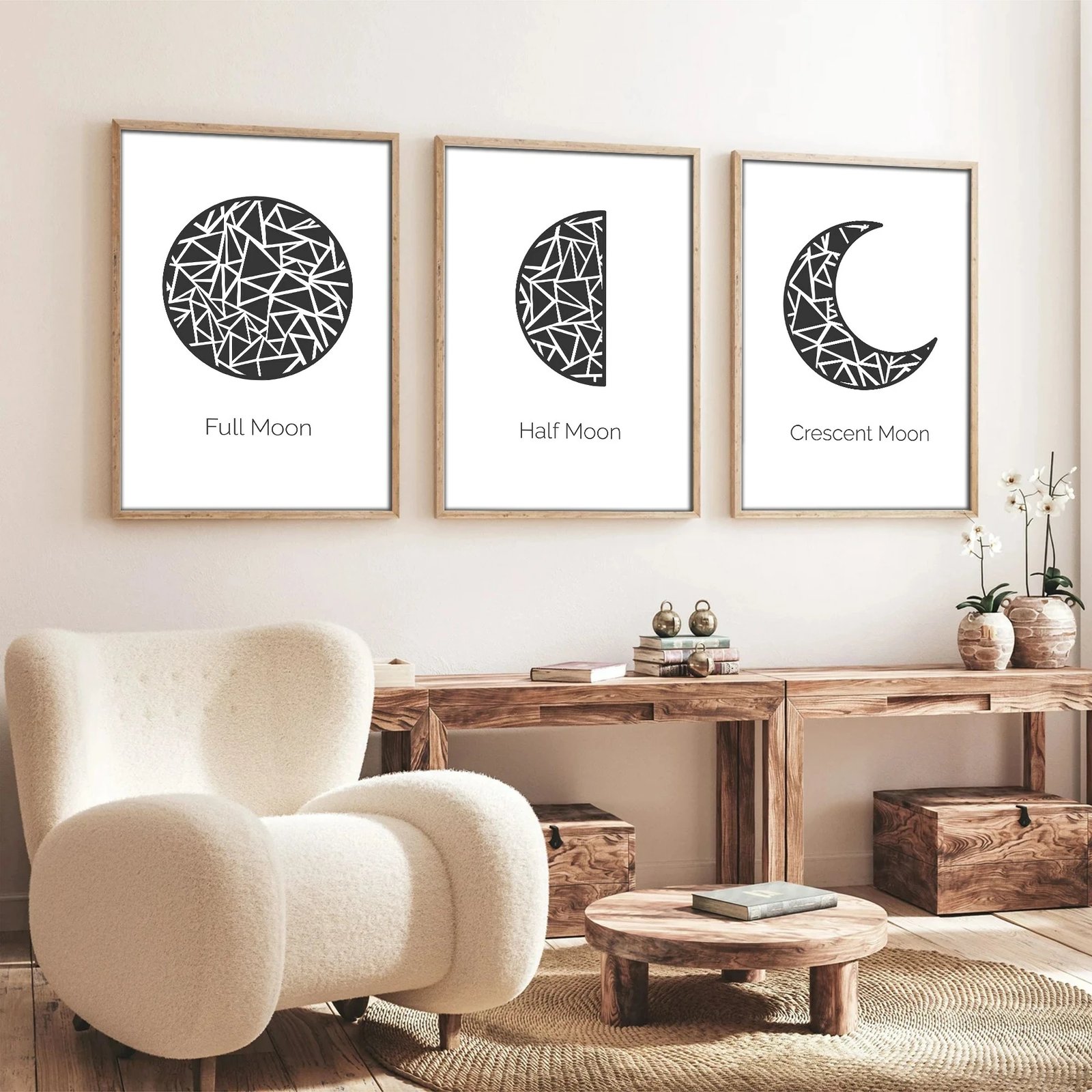 Pikturë dekorative me kornizë MDF (3 copë), Wallity, Huhu225, 30x40cm