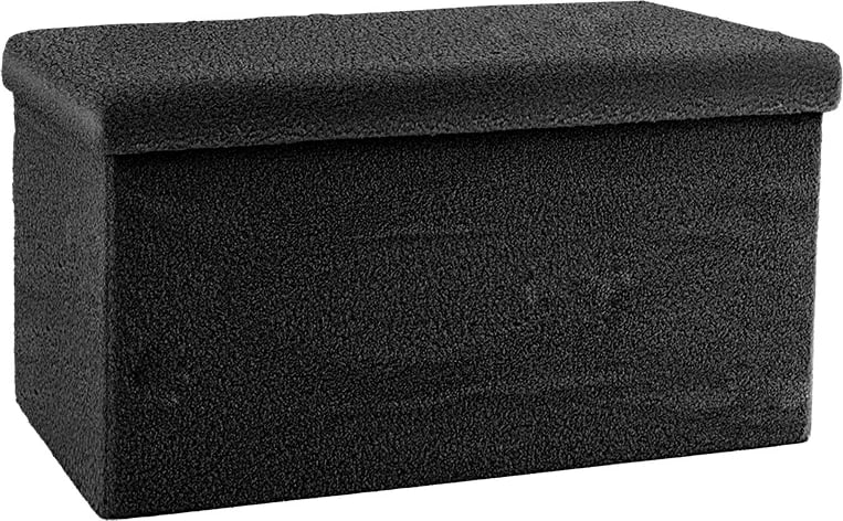 Stool-trunk Forward, stof bouclé anthracite, 76x38x38cm, set prej 4 copësh