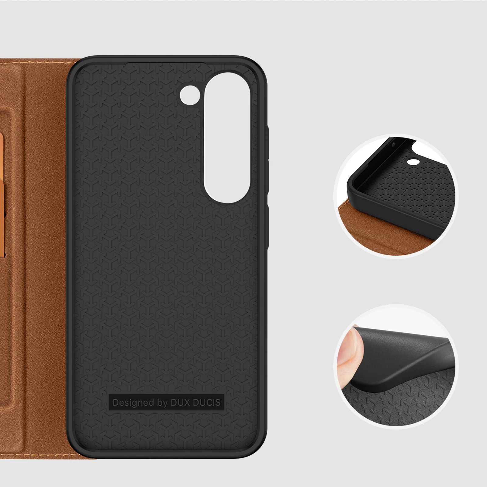Mbështjellës Dux Ducis Skin X2 për Samsung Galaxy S23+, me kapak, portofol dhe qëndrim, Kafe Mbështjellës Dux Ducis Skin X2 për Samsung Galaxy S23+, me kapak, portofol dhe qëndrim, Kafe