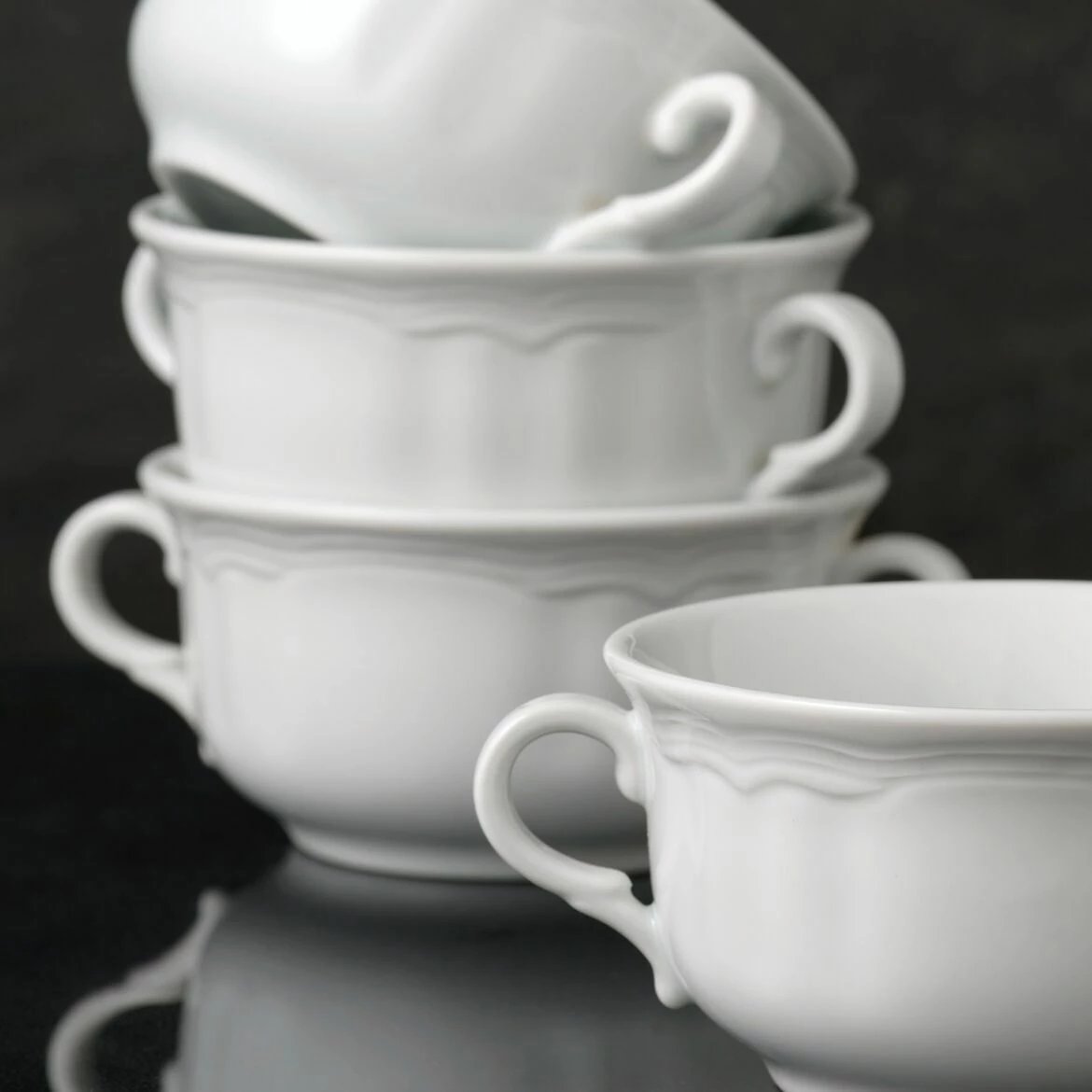 Set me 4 tasa porcelani të bardhë, Hermia Concept, VN412KS00