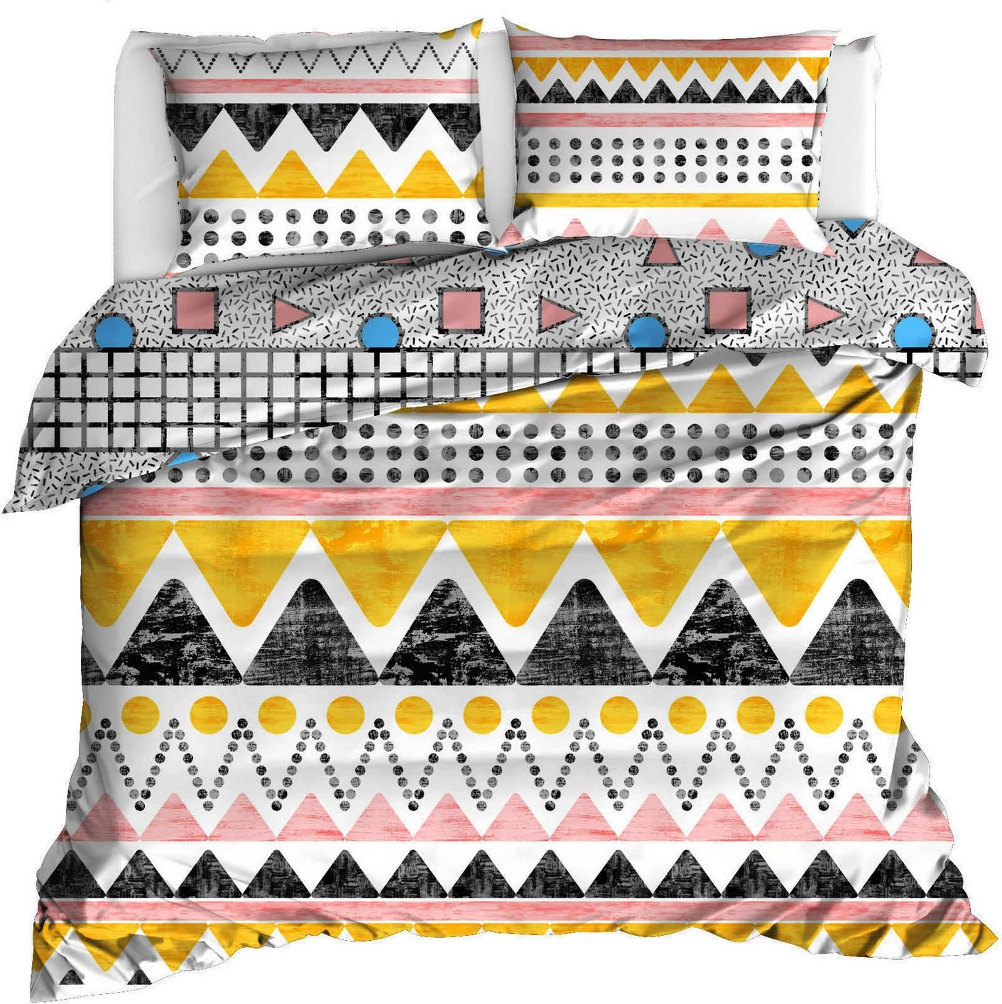 Set mbulesë për jorgan King, Ranforce, Bettina, ngjyrë e verdhë, L'essentiel