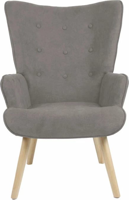 Karrige Fluffy, material stof, ngjyrë gri-dru natyral, 75x69x96cm