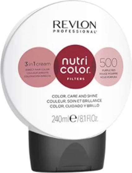 Krem ngjyrues për flokë Revlon Nutri Color Filters Fashion 500, unisex, 240ml e kuqe vjollcë