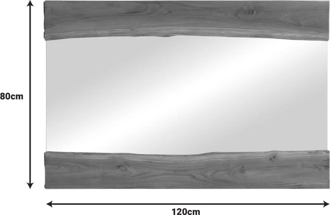 Pasqyrë Riverine dru tik ngjyrë natyrale 120x80x4cm