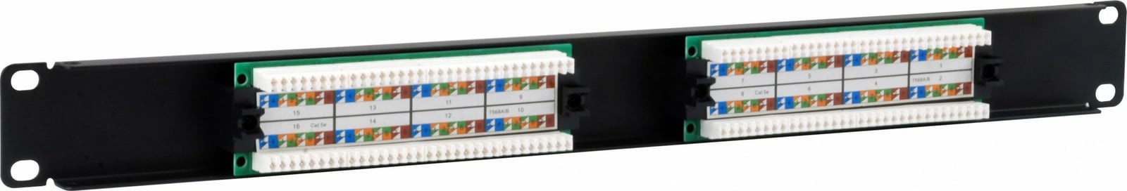 Patch panel Equip 16-portë Cat5e, 1U, rackmount, e zezë