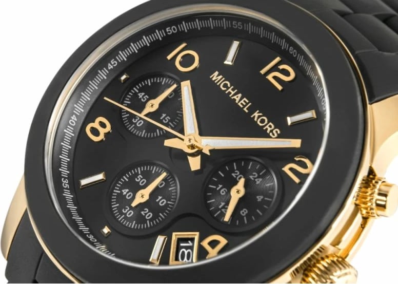 Orë dore për femra Michael Kors, e zezë dhe e artë