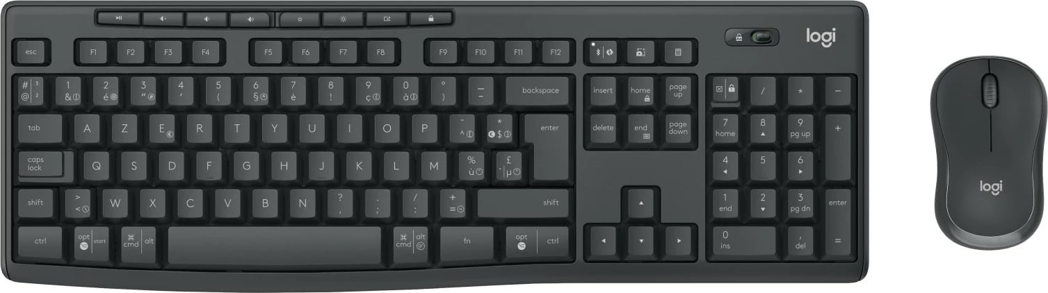 Set maus dhe tastierë Logitech MK370, wireless, AZERTY, Bluetooth, graphite