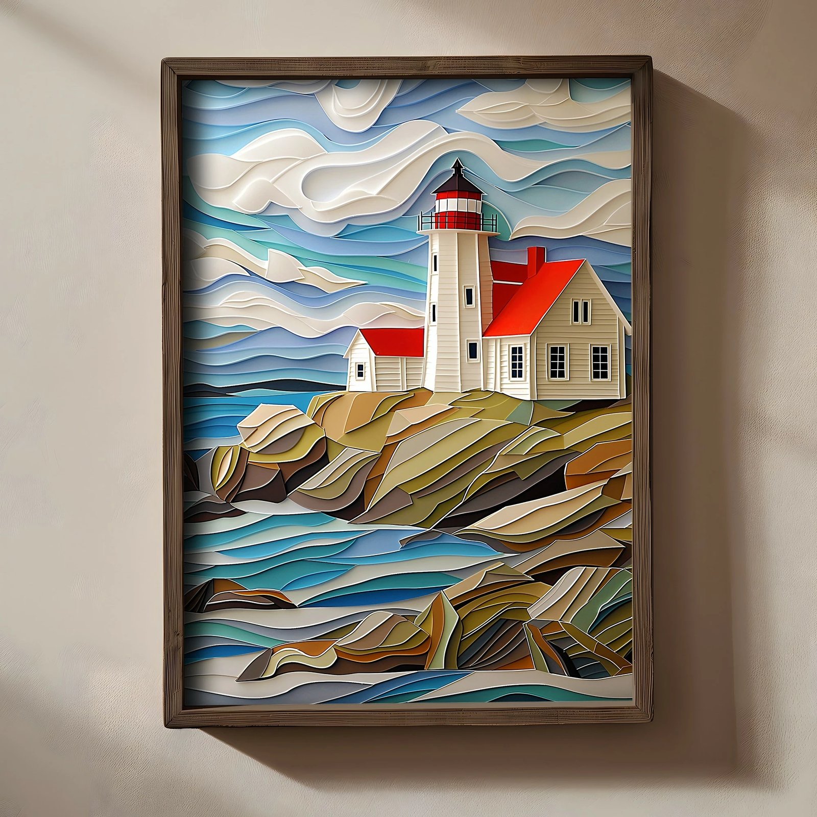 Pikturë dekorative me kornizë MDF, Wallity, TUN010-XL, shumëngjyrëshe, 50x70x3.5cm