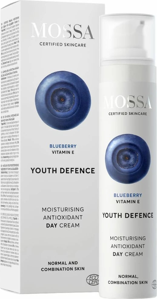 Krem dite hidratues antioksidant për femra MOSSA Youth Defence me ekstrakt boronice të zezë, 50ml