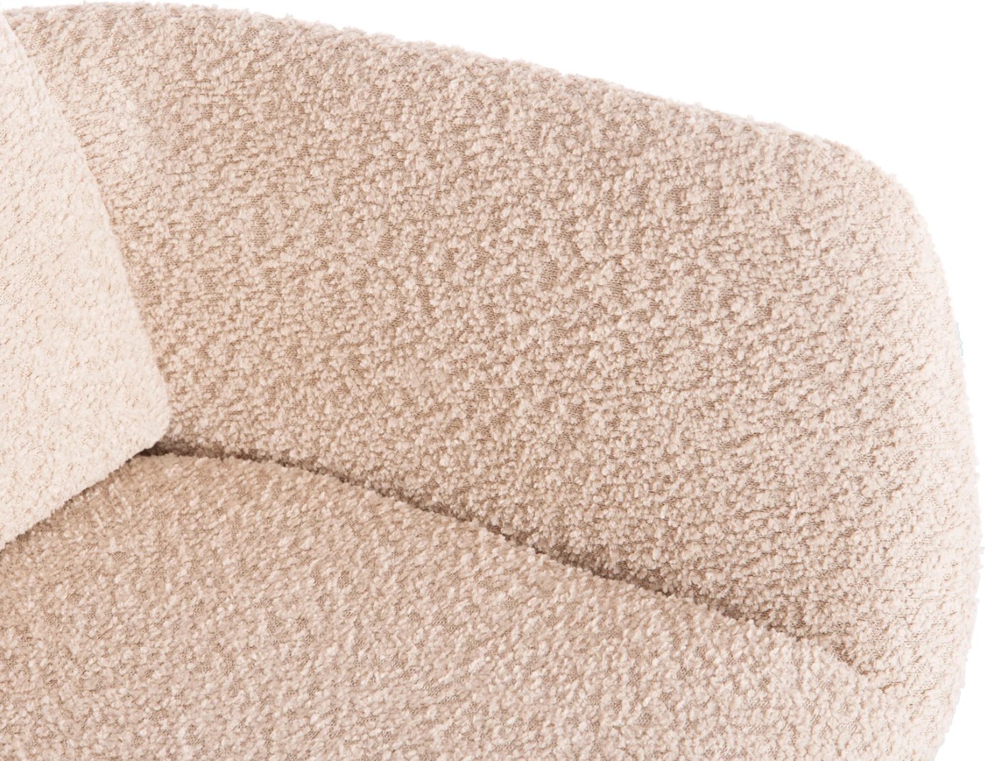 Karrige për ngrënie me krahë, rrotulluese, ngjyrë bezhë, FH9942.07, pëlhurë boucle-metal, 62x60x90H cm