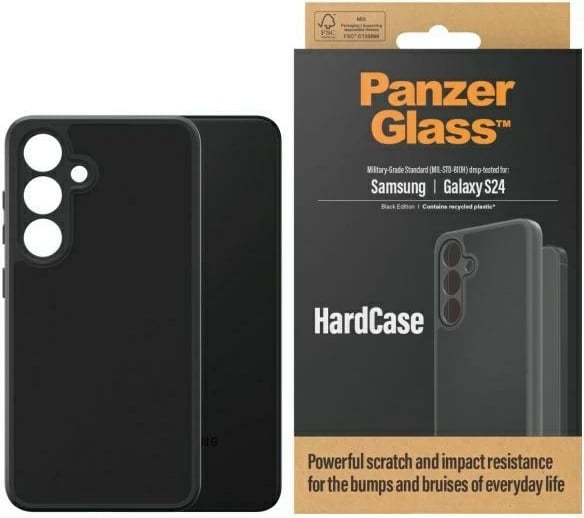Mbështjellës PanzerGlass HardCase për Samsung Galaxy S24, i zi