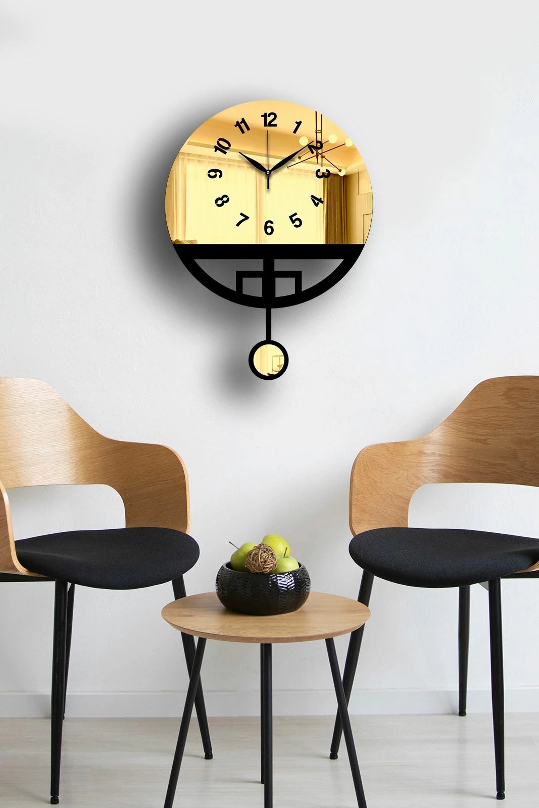 Orë muri dekorative, Wallity, Vlnt108Al, ngjyrë ari dhe e zezë