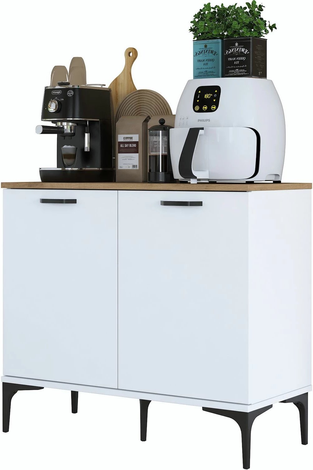 Stendë kafeje Skye Decor, ngjyrë arr dhe e bardhë, JE190 - 3793