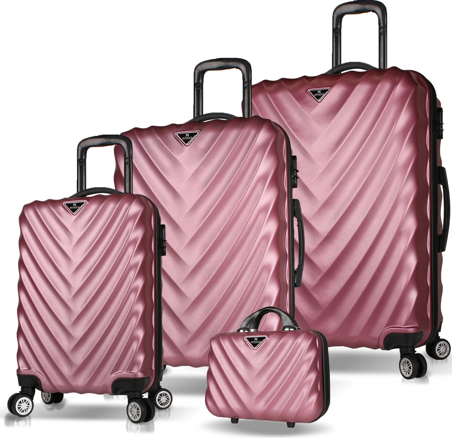 Set valixhesh (4 copë), ngjyrë rozë gold, Zoozie Bags, 7248