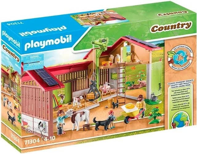 Set figurina Playmobil Country 71304 fermë e madhe me kafshë dhe aksesorë