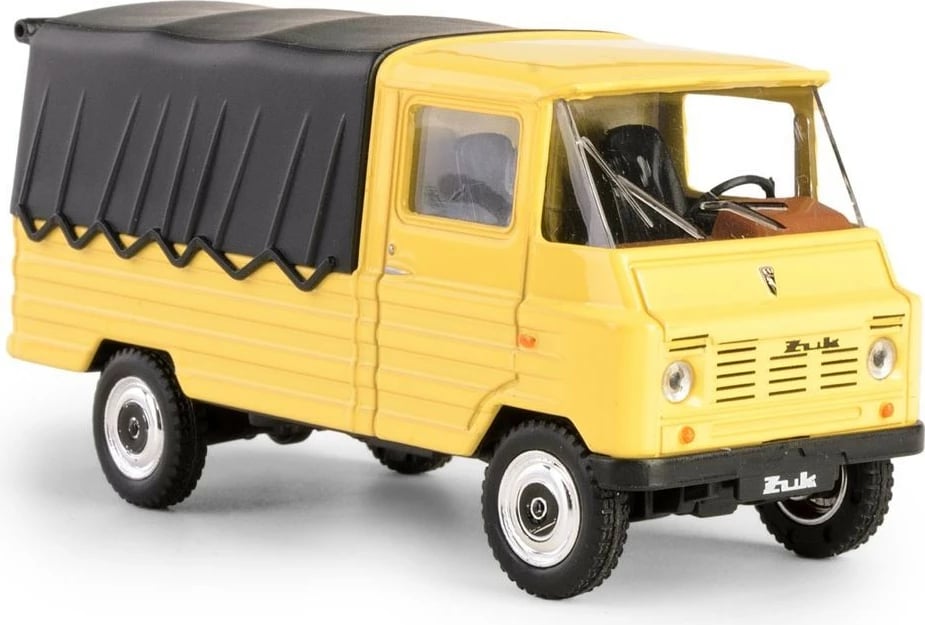 Kamion lodër Daffi Żuk K-550, metal/plastik, 1:43, verdhë/zi