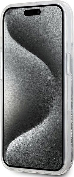 Mbështjellës Karl Lagerfeld Liquid Glitter Karl Head MagSafe për iPhone 15/14/13, Transparent