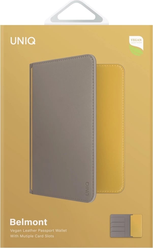 Mbështjellës pasaporte UNIQ Belmont, RFID blocking, Gri/Verë