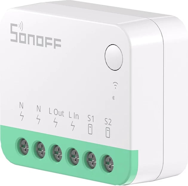 Switch i mençur Wi‑Fi mini, Sonoff, MINIR4M, Matter, 10A, 2.4GHz, për Apple HomeKit/Google Home/Alexa/SmartThings