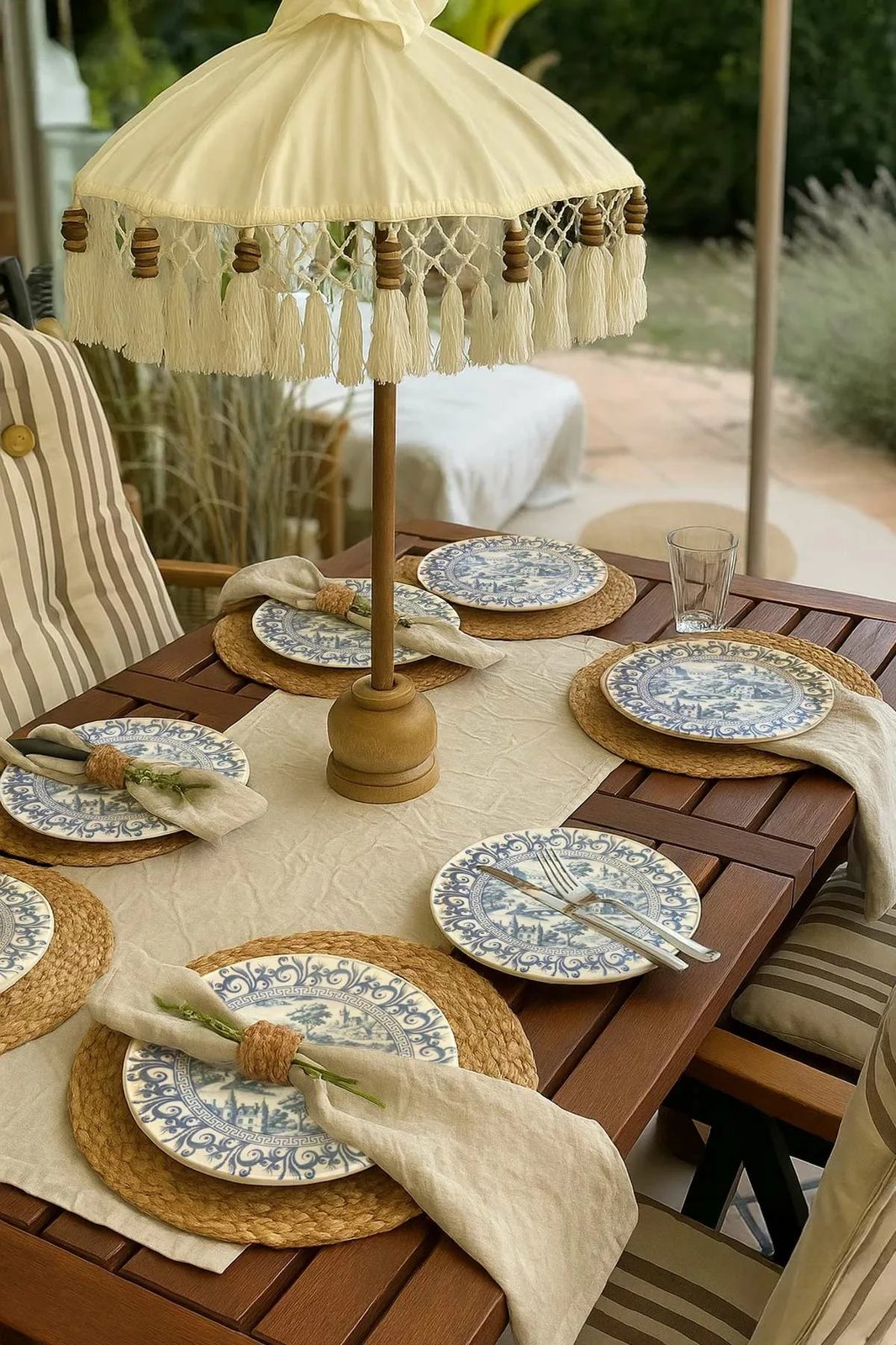 Set enësh për drekë (24 copë), Hermia Concept, MCH0011193, ngjyrë kaltër dhe kaltër e errët