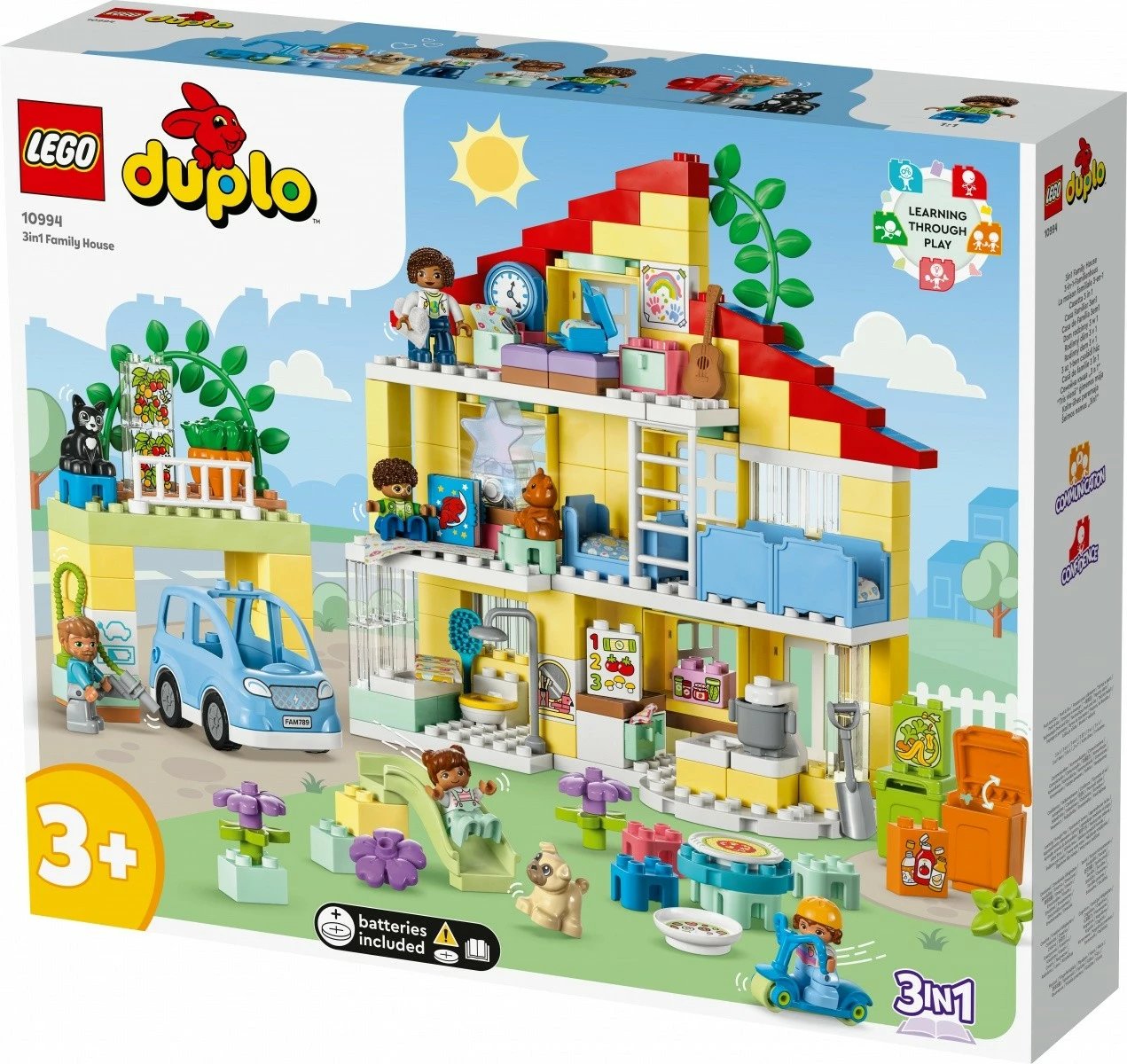 Set lodrash LEGO DUPLO Family House 3 in 1, 218 pjesë, plastikë, për fëmijë 3+