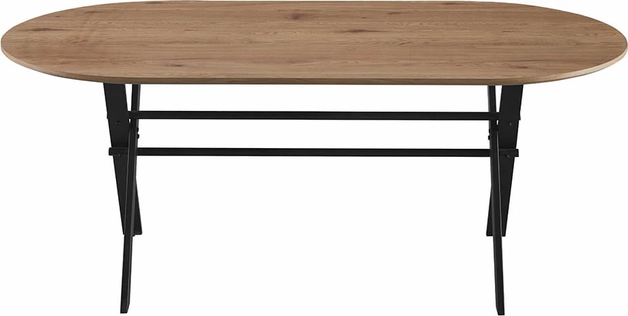 Tavolinë Metron, ngjyrë sonoma, këmbë të zeza, 180x90x76cm