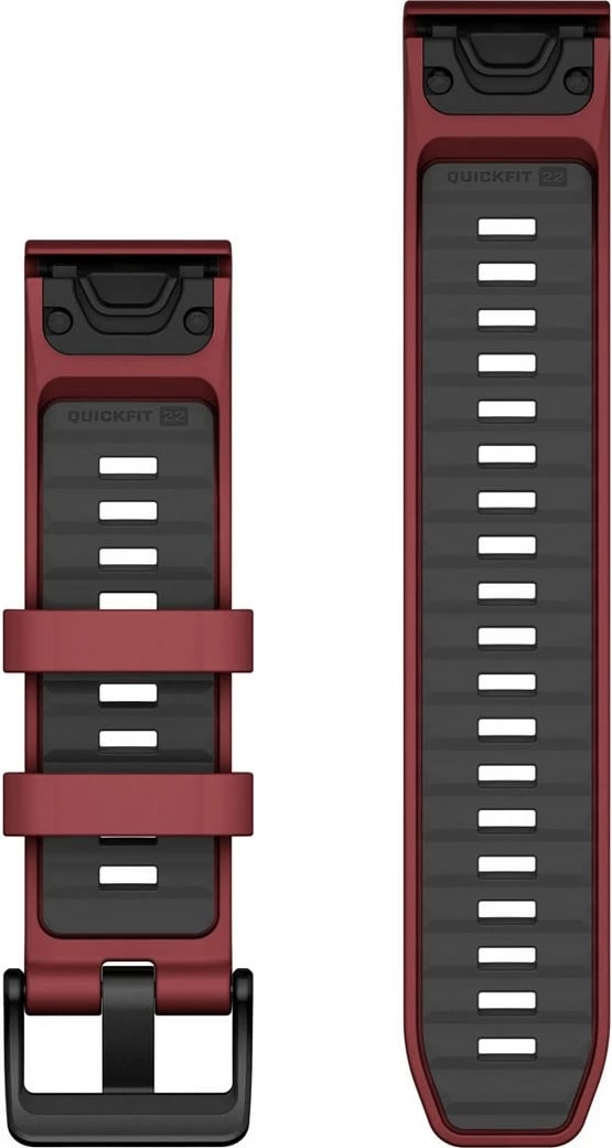 Rrip silikoni Garmin QuickFit 22mm për Smartwatch, ngjyrë grafit e kuqe