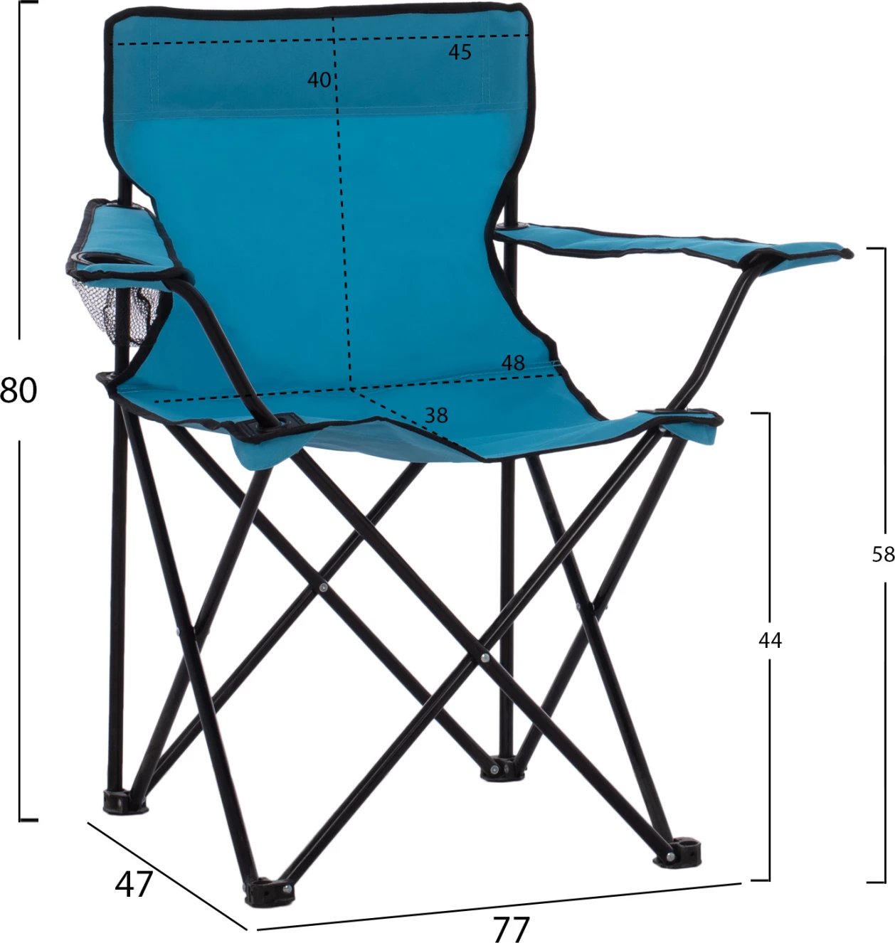 Karrige për kamping, palosëse, me vend për gotë, FH5096