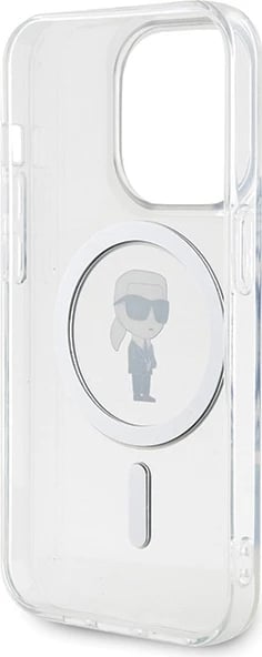 Mbështjellës Karl Lagerfeld IML Ikonik MagSafe për iPhone 15 Pro, Transparent