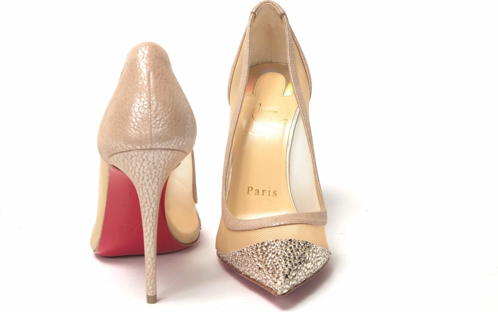 Take të larta Christian Louboutin, nude