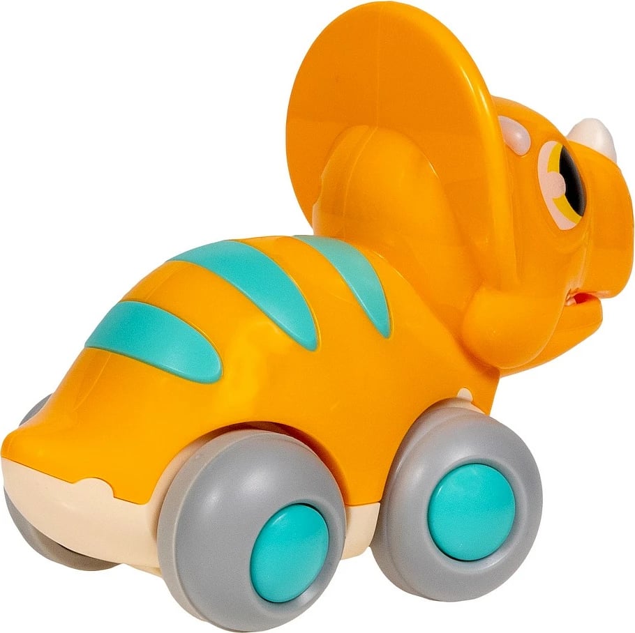 Lodër dinosauri me rrota Smily Play E7968D, plastikë, krem, portokalli, gri, tyrkiz