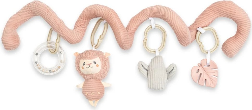 Lodër spirale aktiviteti, New Baby, Lama, me zile, cingërrimë dhe kafshues, shumëngjyrëshe