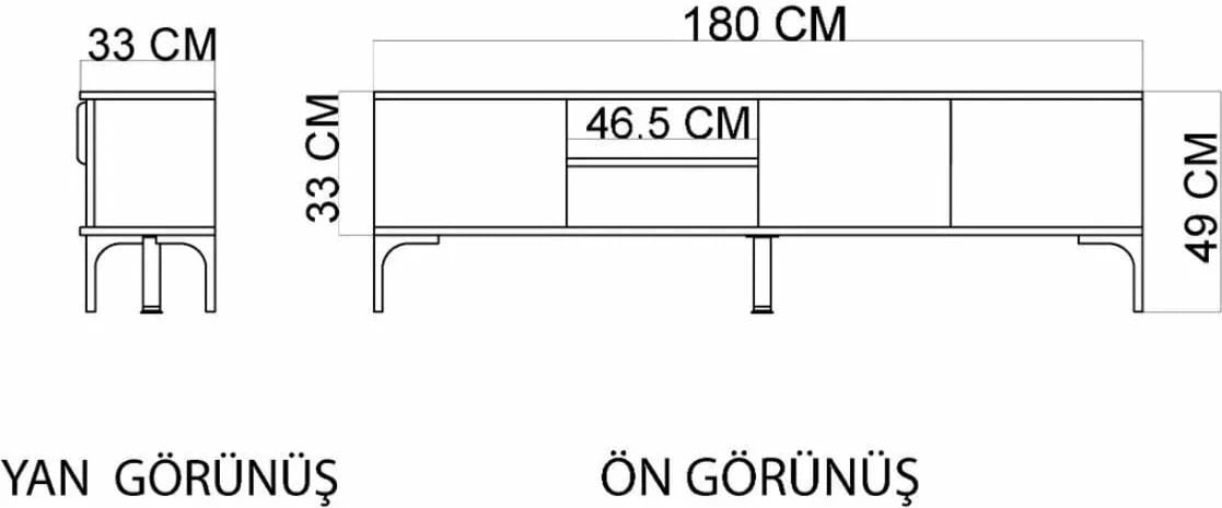 Komodë TV Hanah Home, ngjyrë antracit dhe lis, Tarz