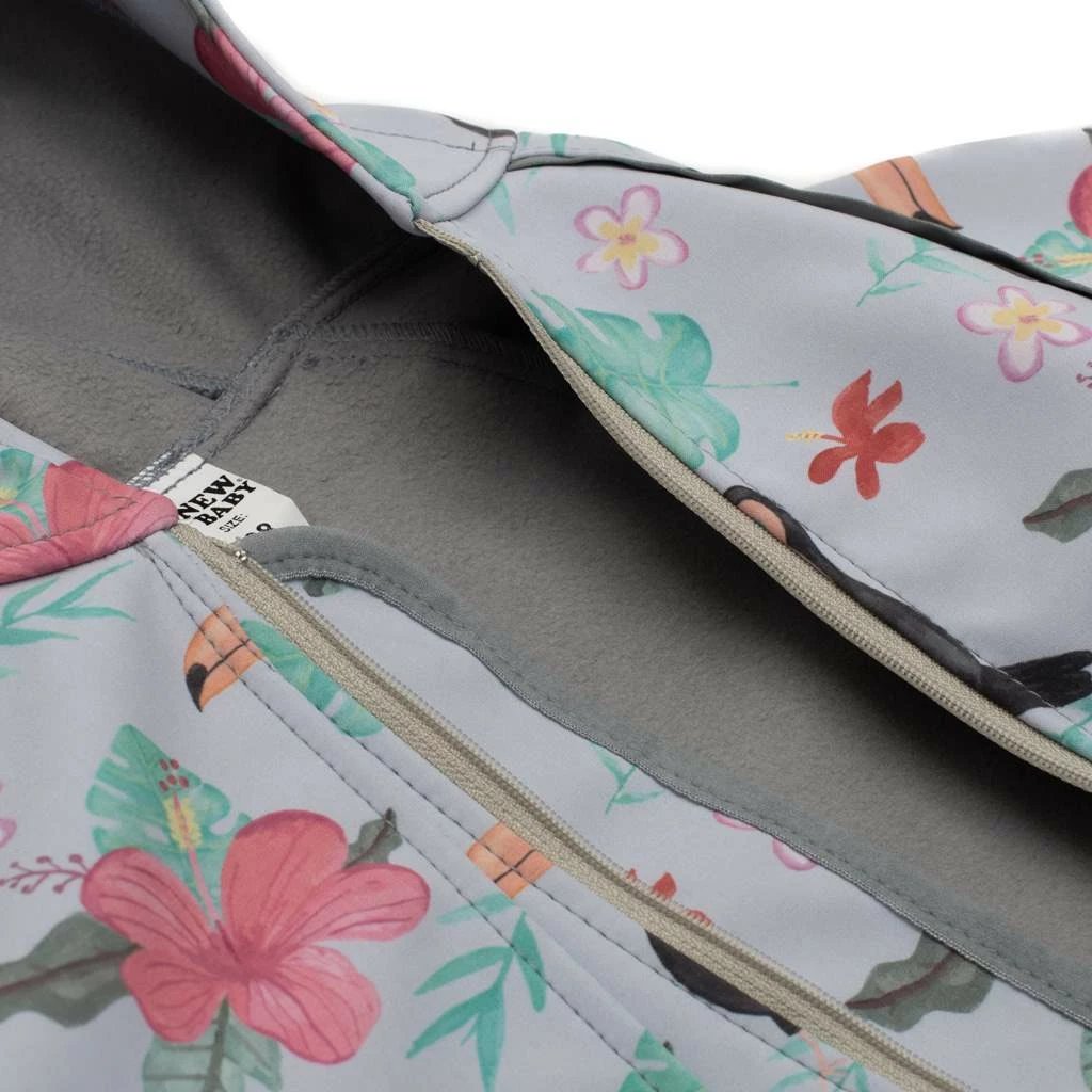 kombinezon softshell bebe, New Baby Tukan, i izoluar me fleece, i papërshkueshëm 10,000 mm, i frymëmarrshëm 5,000, me kapuç, madhësia 98 (2-3 vjet)