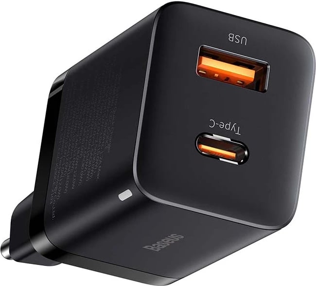 Karikues i shpejtë Baseus CCSUPP-E01, 30W, USB + USB-C, i zi