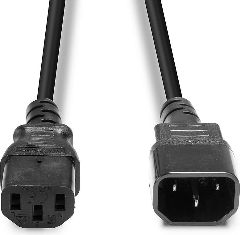 Kabllo rryme LINDY IEC C14 në IEC C13, 0.5m, e zezë