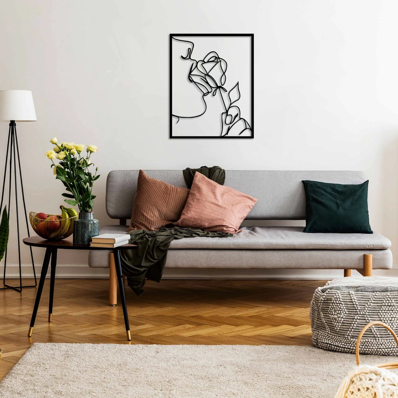 Aksesor dekorativ metalik për mur Wallity, Sweetness, ngjyrë e zezë