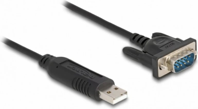 Kabllo adapter USB në RS-232 DeLOCK 0.5m, e zezë