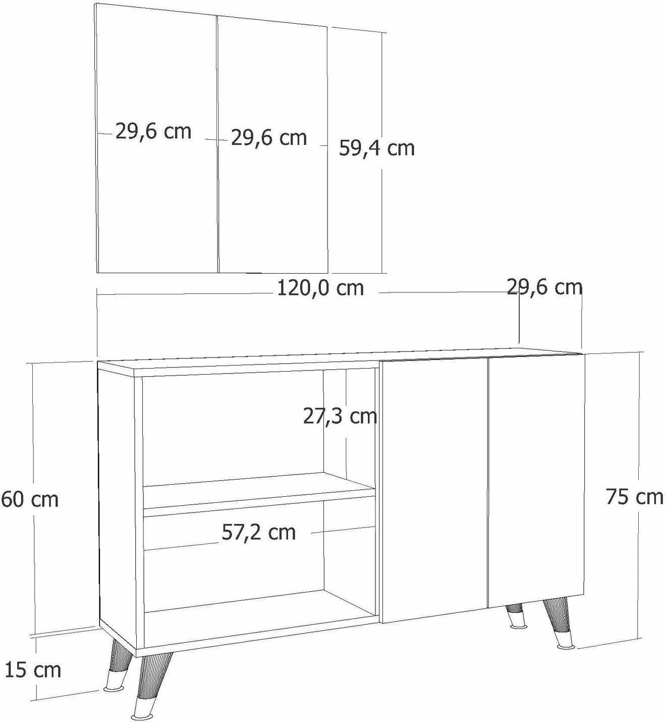 Konsolë Skye Decor, anthracite, 8180KM-64