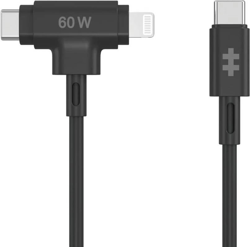 Kabllo Targus HyperJuice USB-C në USB-C/Lightning, 1.5m, 60W, e zezë